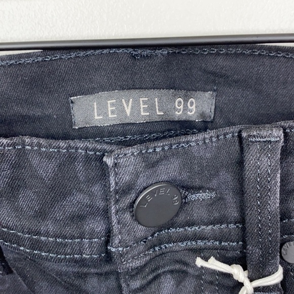 Level 99 NWT Black Leopard Ultra High Rise Skinny Jeans Women's Size 25 - Picture 6 of 9